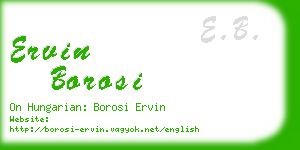 ervin borosi business card